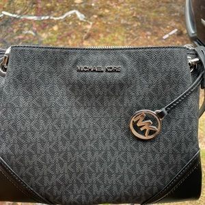 Black and silver Michael khors purse